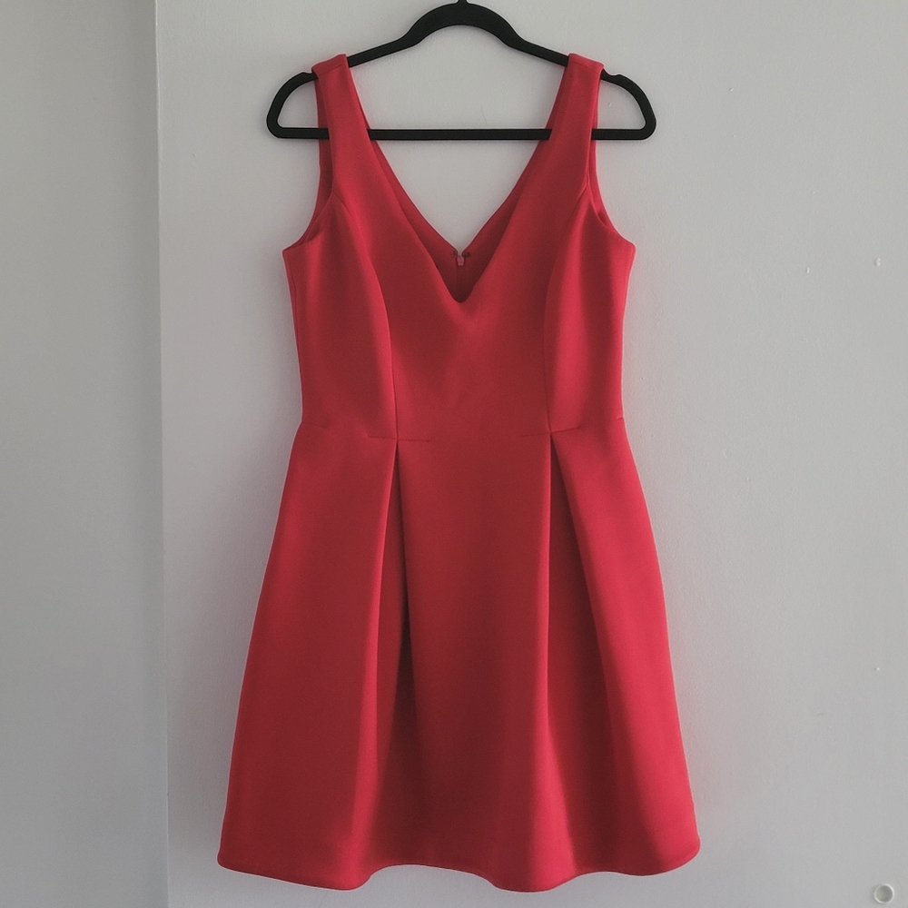 Slate and Willow red fit and flare low front dress size 8